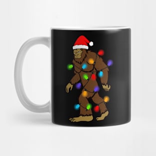 Bigfoot Christmas Lights Tree Xmas Bigfoot Lover Pajamas Mug